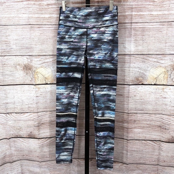 Ivivva Space Dye Mesh Stripe Leggings Size 12 - Picture 1 of 8